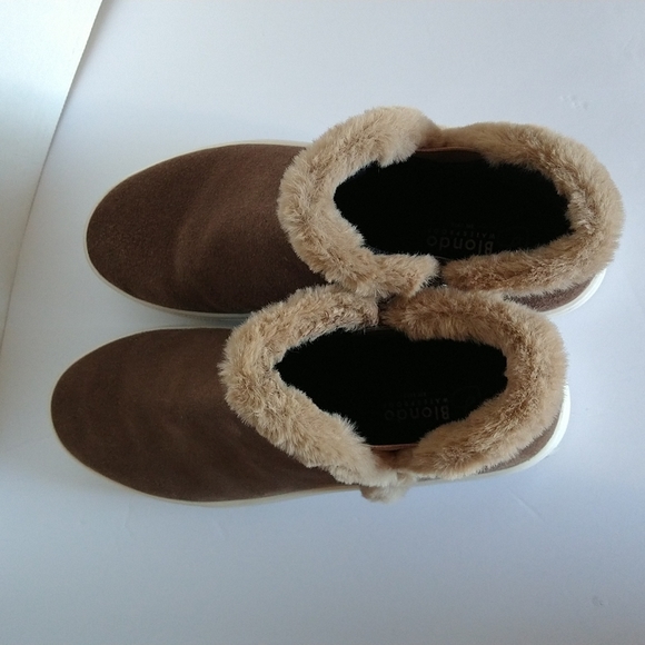 Blondo Waterproof Suede Leather Fur Details Ankle Sneakers Booties Size 8.5 - Picture 11 of 13